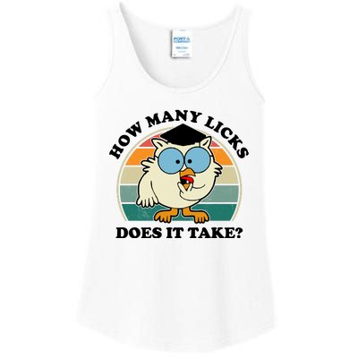 How Many Licks Does It Take Retro Sunset Ladies Essential Tank