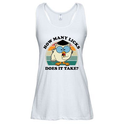 How Many Licks Does It Take Retro Sunset Ladies Essential Flowy Tank