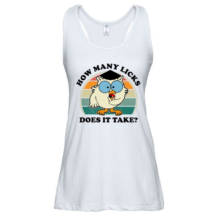 How Many Licks Does It Take Retro Sunset Ladies Essential Flowy Tank