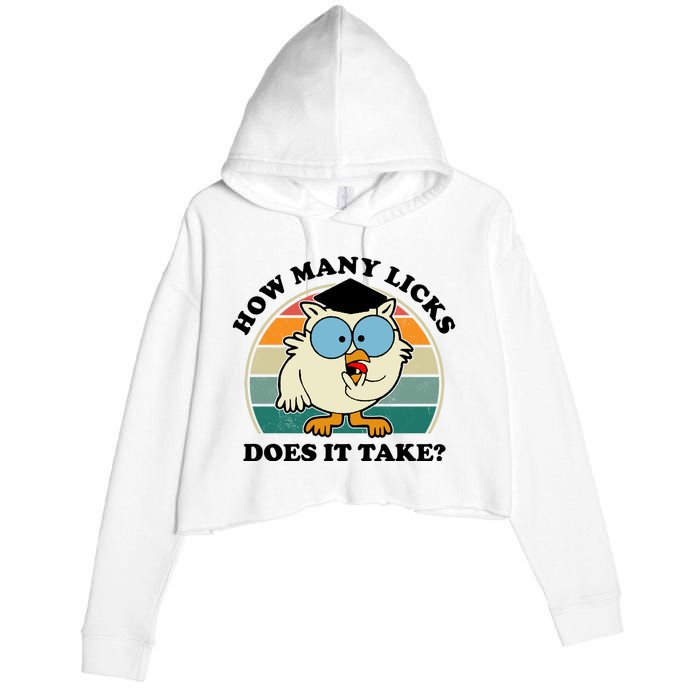 How Many Licks Does It Take Retro Sunset Crop Fleece Hoodie