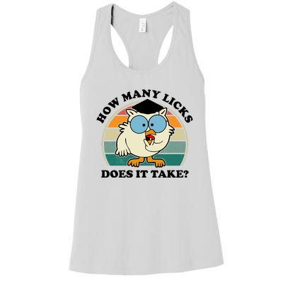 How Many Licks Does It Take Retro Sunset Women's Racerback Tank