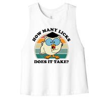 How Many Licks Does It Take Retro Sunset Women's Racerback Cropped Tank