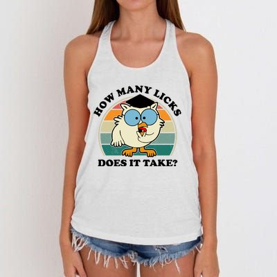 How Many Licks Does It Take Retro Sunset Women's Knotted Racerback Tank