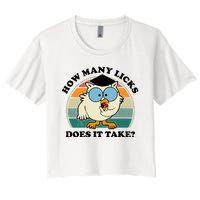 How Many Licks Does It Take Retro Sunset Women's Crop Top Tee