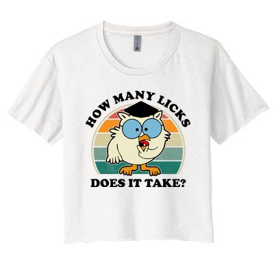 How Many Licks Does It Take Retro Sunset Women's Crop Top Tee