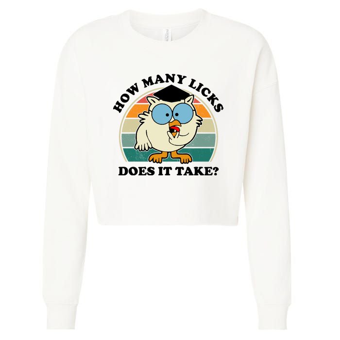 How Many Licks Does It Take Retro Sunset Cropped Pullover Crew