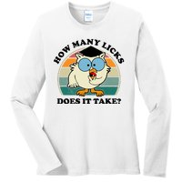 How Many Licks Does It Take Retro Sunset Ladies Long Sleeve Shirt