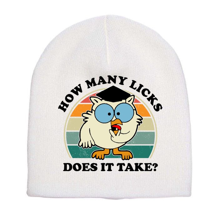 How Many Licks Does It Take Retro Sunset Short Acrylic Beanie