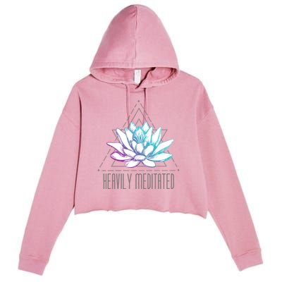 Heavily Meditated Lotus Minimalist Meditation Spiritual Gift Crop Fleece Hoodie