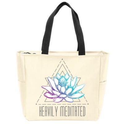 Heavily Meditated Lotus Minimalist Meditation Spiritual Gift Zip Tote Bag