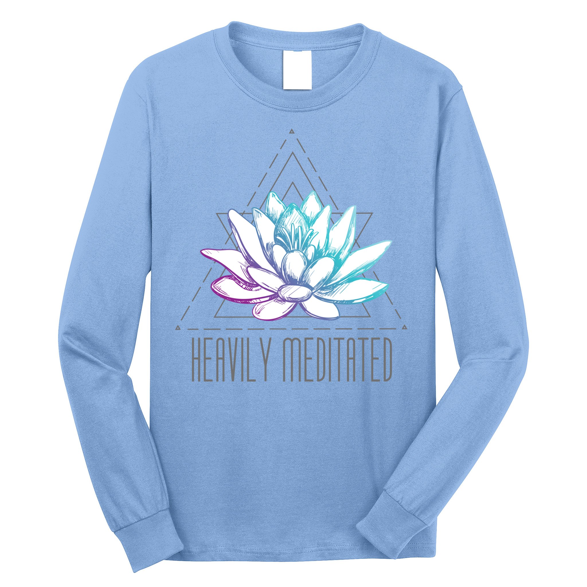 Heavily Meditated Lotus Minimalist Meditation Spiritual Gift Long Sleeve Shirt