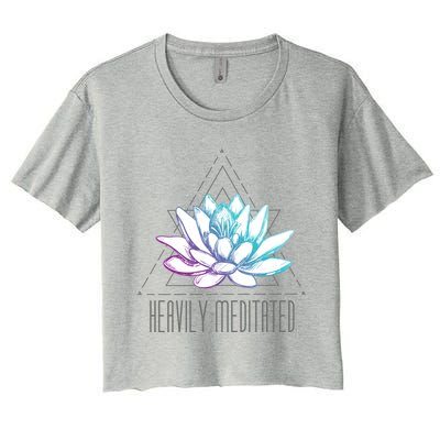 Heavily Meditated Lotus Minimalist Meditation Spiritual Gift Women's Crop Top Tee