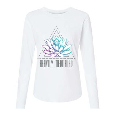 Heavily Meditated Lotus Minimalist Meditation Spiritual Gift Womens Cotton Relaxed Long Sleeve T-Shirt