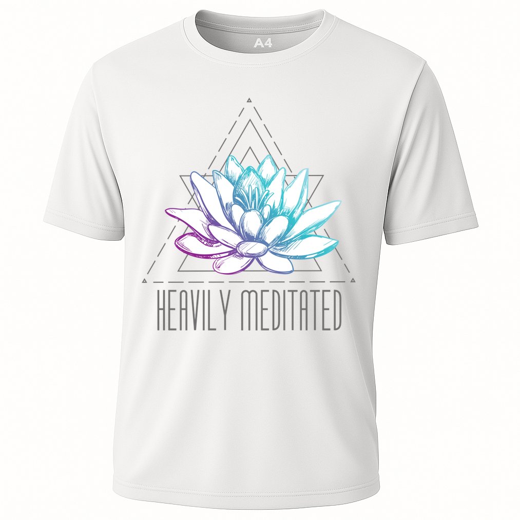 Heavily Meditated Lotus Minimalist Meditation Spiritual Gift Cooling Performance Crew T-Shirt
