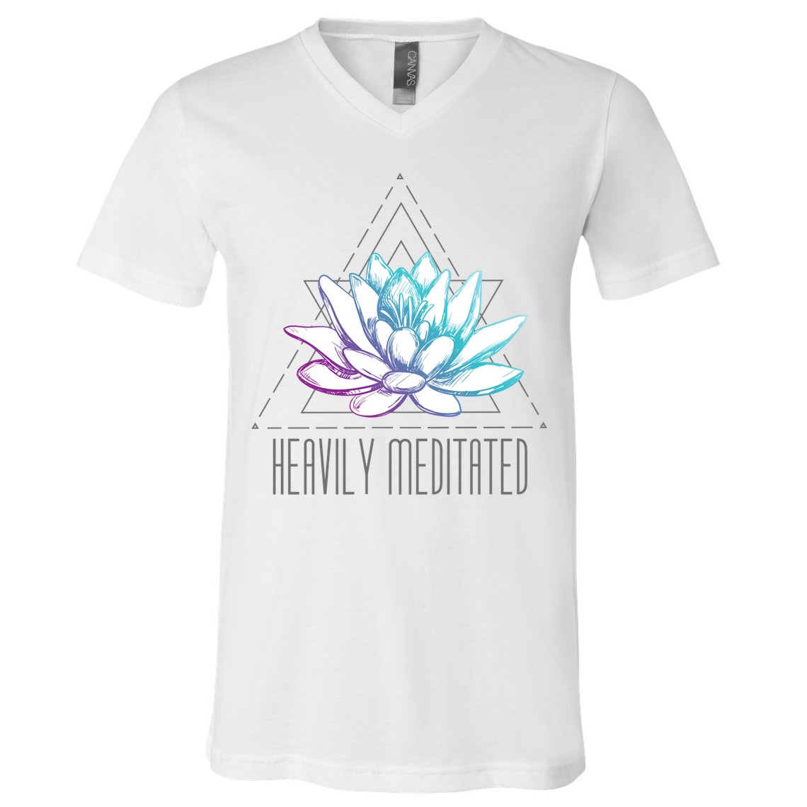 Heavily Meditated Lotus Minimalist Meditation Spiritual Gift V-Neck T-Shirt