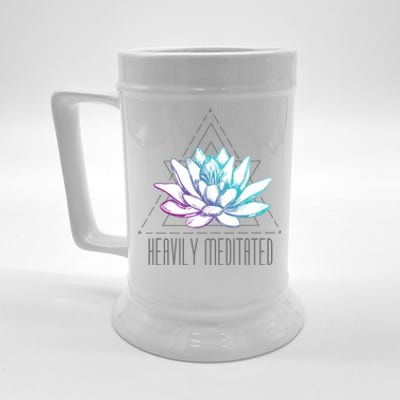 Heavily Meditated Lotus Minimalist Meditation Spiritual Gift Beer Stein