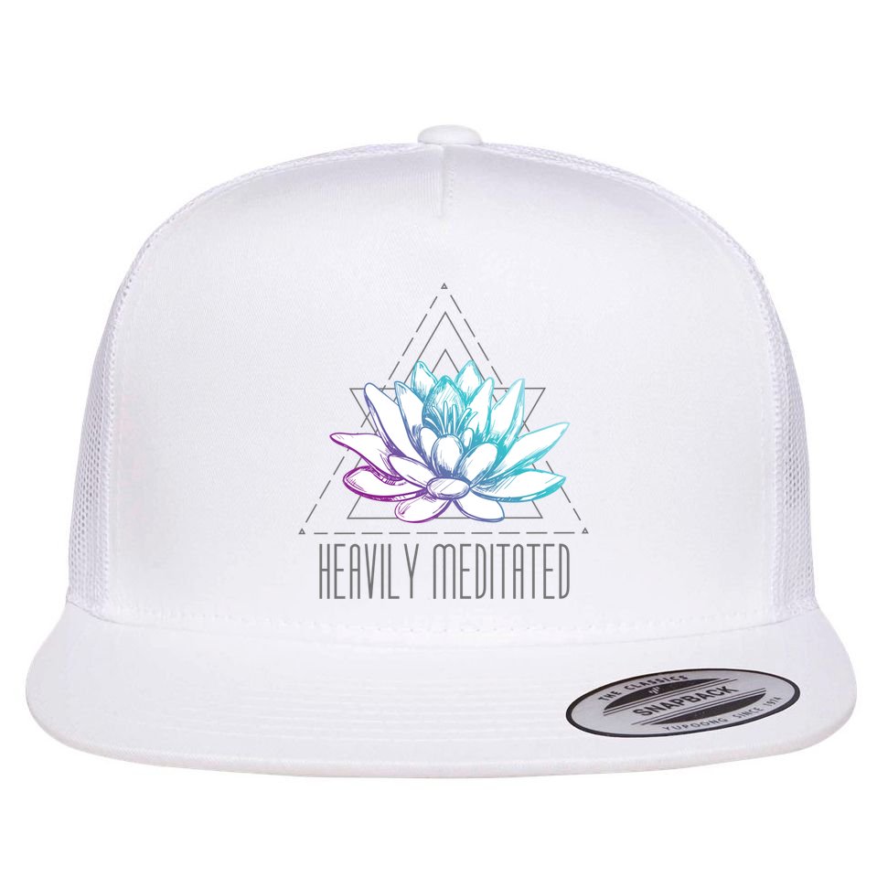 Heavily Meditated Lotus Minimalist Meditation Spiritual Gift Flat Bill Trucker Hat