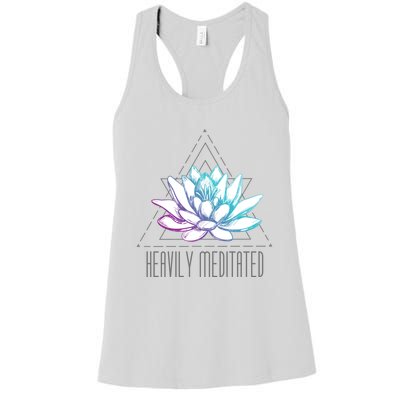 Heavily Meditated Lotus Minimalist Meditation Spiritual Gift Women's Racerback Tank