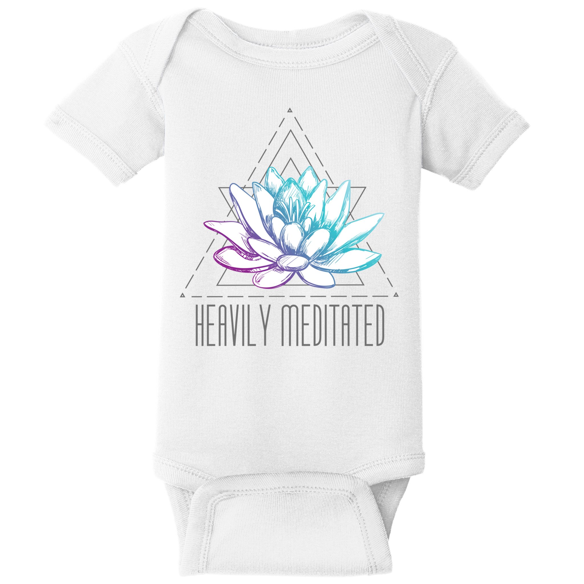 Heavily Meditated Lotus Minimalist Meditation Spiritual Gift Baby Bodysuit
