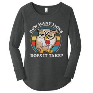 How Many Licks Does It Take Owl Lovers Women's Perfect Tri Tunic Long Sleeve Shirt