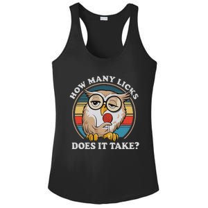 How Many Licks Does It Take Owl Lovers Ladies PosiCharge Competitor Racerback Tank