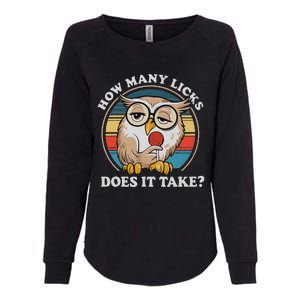 How Many Licks Does It Take Owl Lovers Womens California Wash Sweatshirt