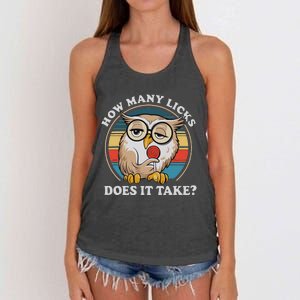 How Many Licks Does It Take Owl Lovers Women's Knotted Racerback Tank