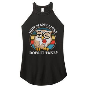 How Many Licks Does It Take Owl Lovers Women's Perfect Tri Rocker Tank