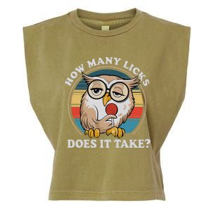 How Many Licks Does It Take Owl Lovers Garment-Dyed Women's Muscle Tee