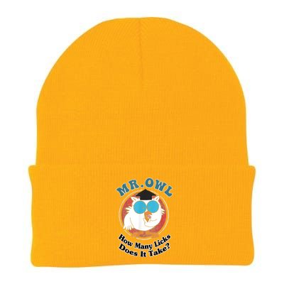 How Many Licks Does It Take Funny Owl Sarcastic Knit Cap Winter Beanie