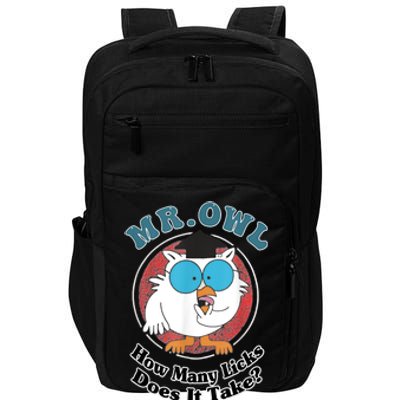 How Many Licks Does It Take Funny Owl Sarcastic Impact Tech Backpack