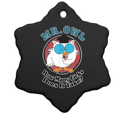 How Many Licks Does It Take Funny Owl Sarcastic Ceramic Star Ornament