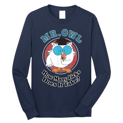 How Many Licks Does It Take Funny Owl Sarcastic Long Sleeve Shirt