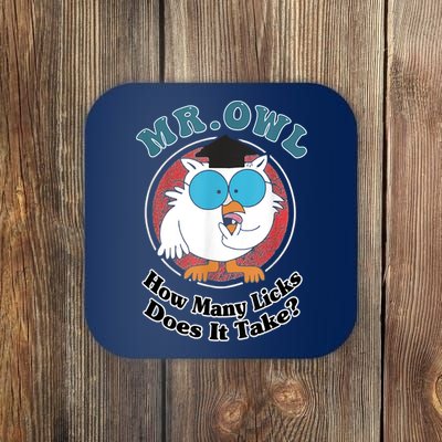 How Many Licks Does It Take Funny Owl Sarcastic Coaster