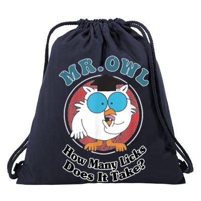 How Many Licks Does It Take Funny Owl Sarcastic Drawstring Bag