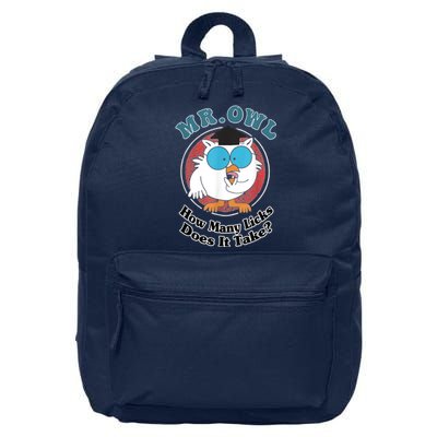 How Many Licks Does It Take Funny Owl Sarcastic 16 in Basic Backpack