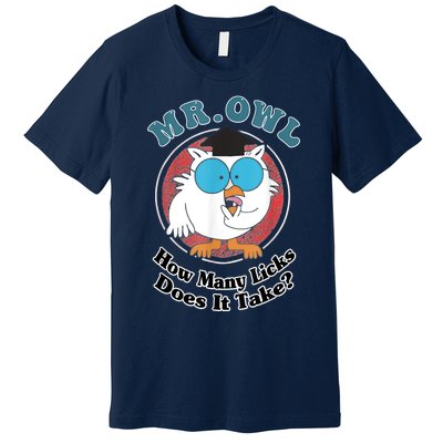 How Many Licks Does It Take Funny Owl Sarcastic Premium T-Shirt