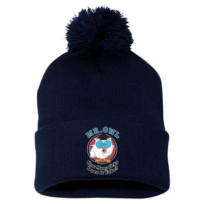 How Many Licks Does It Take Funny Owl Sarcastic Pom Pom 12in Knit Beanie