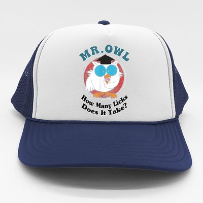 How Many Licks Does It Take Funny Owl Sarcastic Trucker Hat