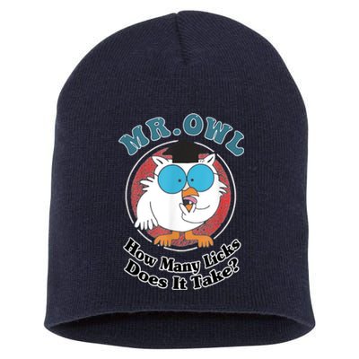 How Many Licks Does It Take Funny Owl Sarcastic Short Acrylic Beanie