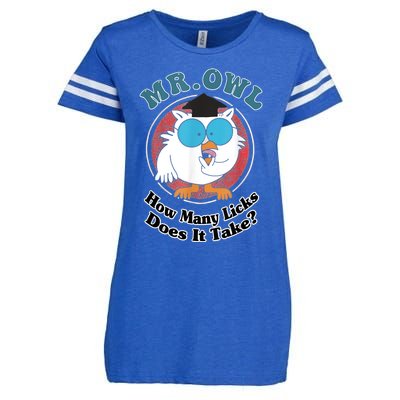 How Many Licks Does It Take Funny Owl Sarcastic Enza Ladies Jersey Football T-Shirt