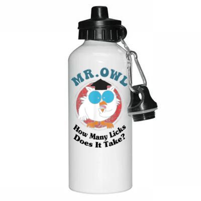 How Many Licks Does It Take Funny Owl Sarcastic Aluminum Water Bottle