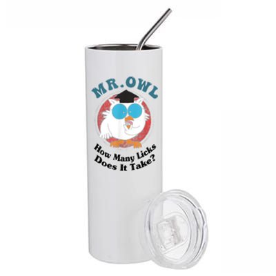 How Many Licks Does It Take Funny Owl Sarcastic Stainless Steel Tumbler