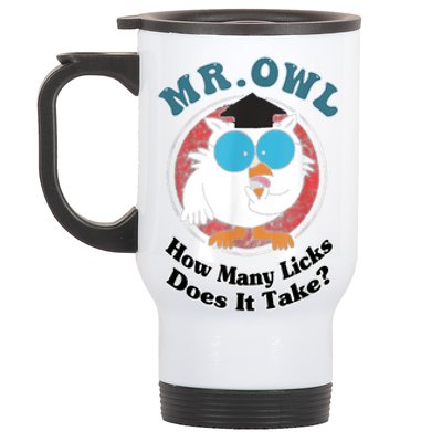 How Many Licks Does It Take Funny Owl Sarcastic Stainless Steel Travel Mug