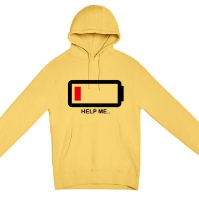 Help Me Low Battery Premium Pullover Hoodie