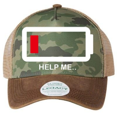 Help Me Low Battery Legacy Tie Dye Trucker Hat