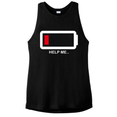 Help Me Low Battery Ladies PosiCharge Tri-Blend Wicking Tank