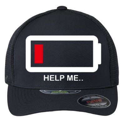 Help Me Low Battery Flexfit Unipanel Trucker Cap