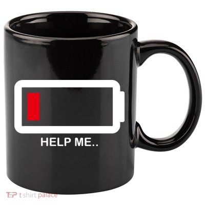 Help Me Low Battery 11oz C Handle Ceramic Mug