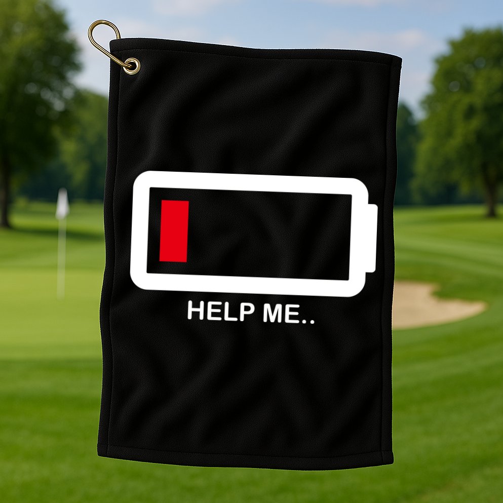Help Me Low Battery Golf Towel